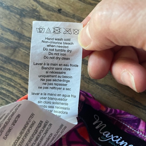 Maxine of Hollywood One Piece Swimsuit Retro Style Shirred Girl Leg Psychedelic - Picture 6 of 15